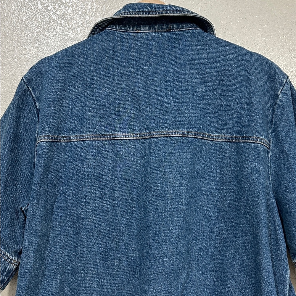 OLIVACEOUS  WOMENS COLLARED  DENIM MINI DRESS SZ LG NEW - Picture 3 of 9